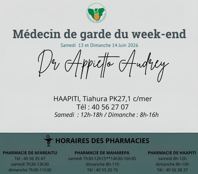 Affiche garde week-end Moorea —