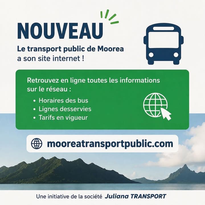 🚌 TRANSPORT PUBLIC À MOOREA | UN NOUVEAU SITE POUR MIEUX VOUS INFORMER
